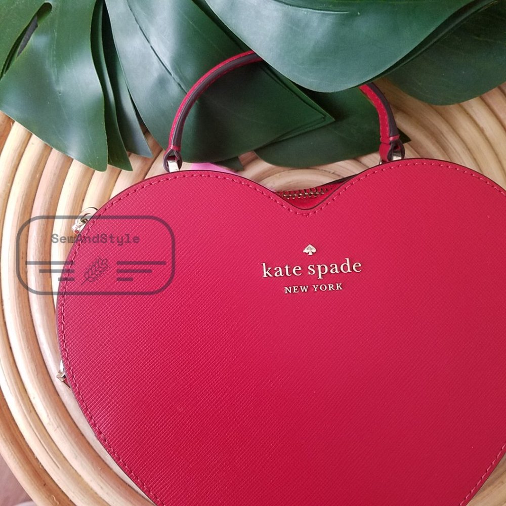 Kate Spade NWT New York Crossbody Red Love Shack Heart Purse Valentine - Picture 14 of 15